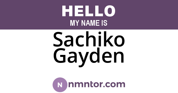 Sachiko Gayden