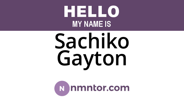 Sachiko Gayton