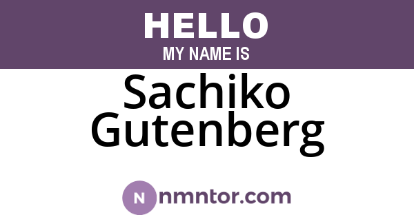 Sachiko Gutenberg