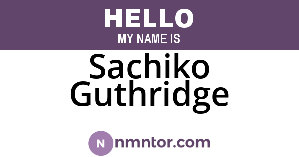 Sachiko Guthridge