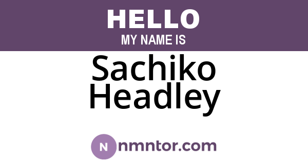 Sachiko Headley