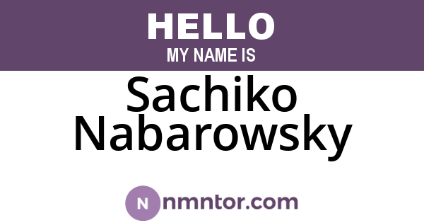 Sachiko Nabarowsky