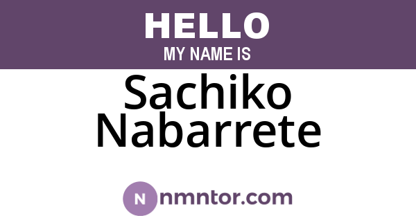 Sachiko Nabarrete