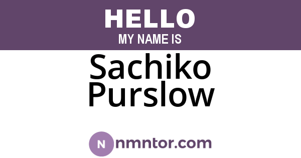 Sachiko Purslow