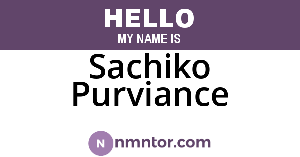 Sachiko Purviance