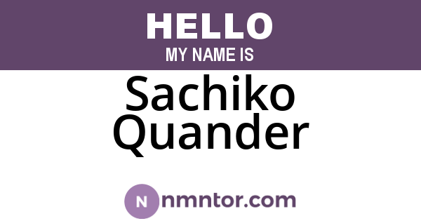 Sachiko Quander
