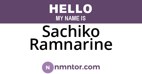 Sachiko Ramnarine