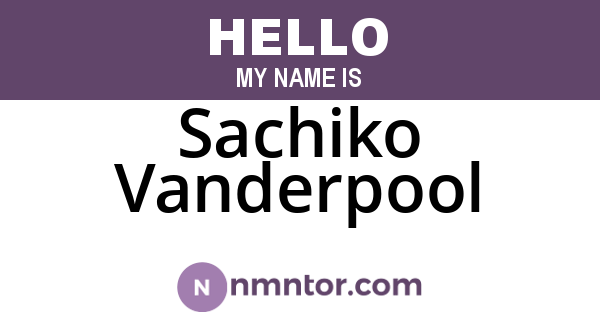 Sachiko Vanderpool
