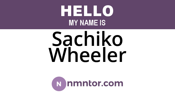 Sachiko Wheeler