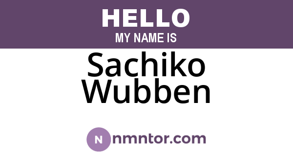 Sachiko Wubben
