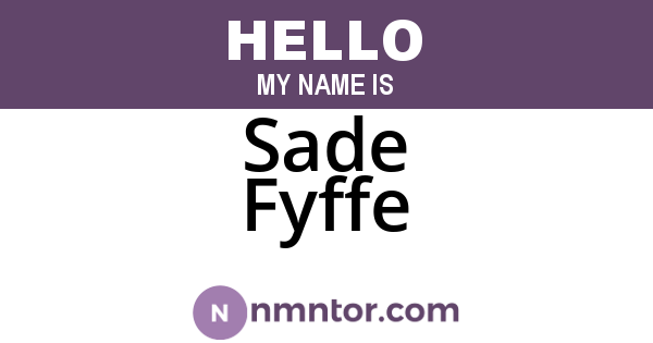 Sade Fyffe