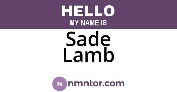 Sade Lamb