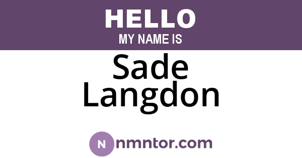 Sade Langdon