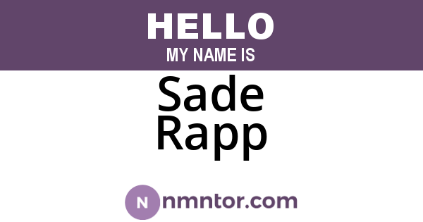 Sade Rapp