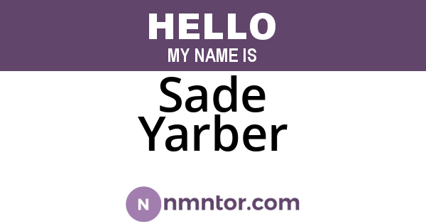 Sade Yarber