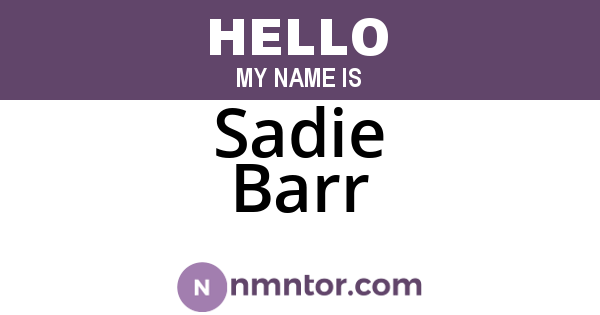 Sadie Barr
