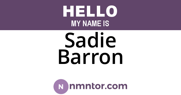 Sadie Barron
