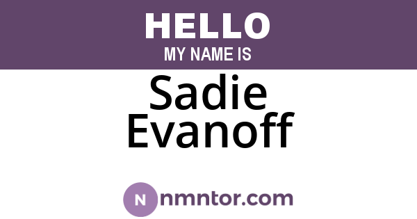 Sadie Evanoff