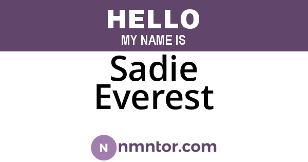 Sadie Everest