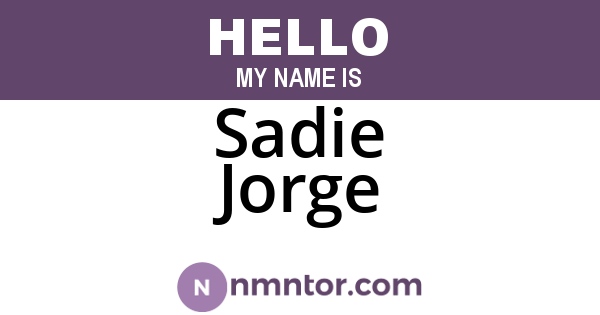 Sadie Jorge