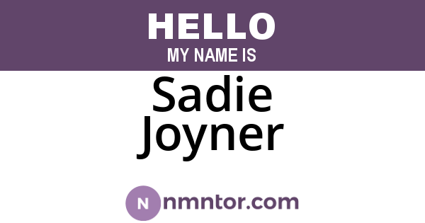 Sadie Joyner