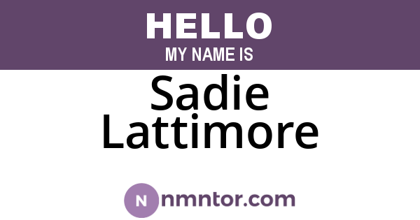 Sadie Lattimore