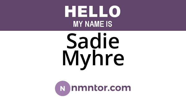 Sadie Myhre