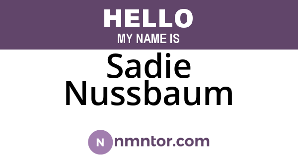 Sadie Nussbaum