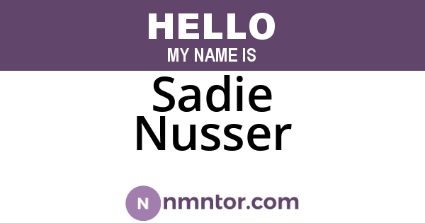 Sadie Nusser