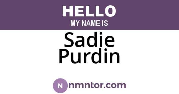 Sadie Purdin
