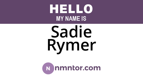 Sadie Rymer