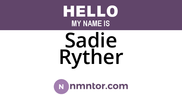Sadie Ryther