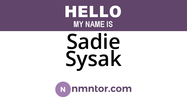 Sadie Sysak