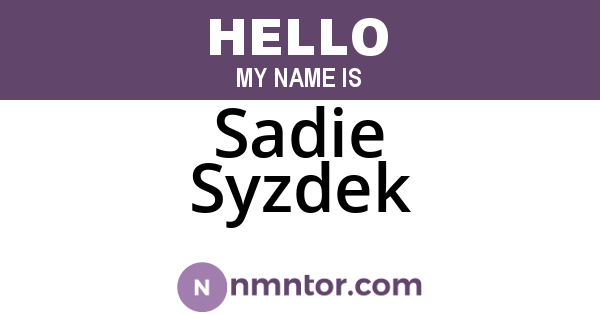 Sadie Syzdek