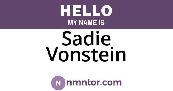 Sadie Vonstein