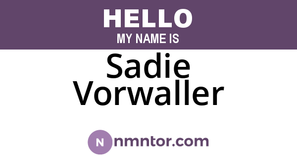 Sadie Vorwaller