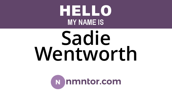 Sadie Wentworth