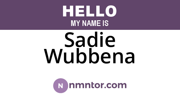 Sadie Wubbena