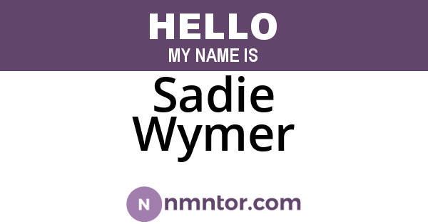 Sadie Wymer