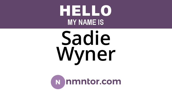 Sadie Wyner