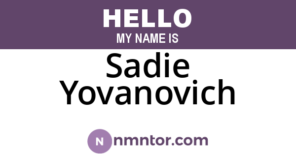Sadie Yovanovich