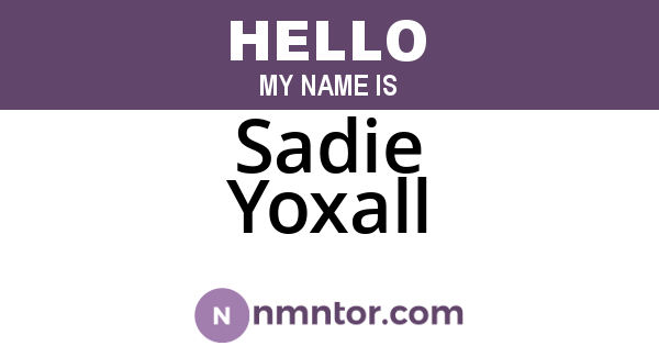 Sadie Yoxall