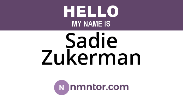 Sadie Zukerman