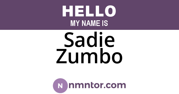 Sadie Zumbo