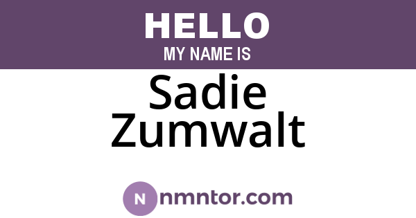 Sadie Zumwalt