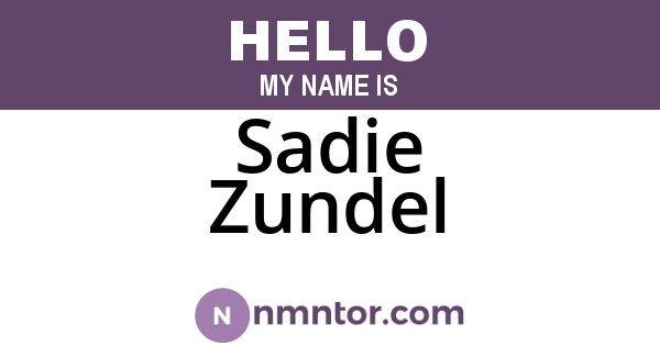 Sadie Zundel