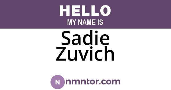 Sadie Zuvich