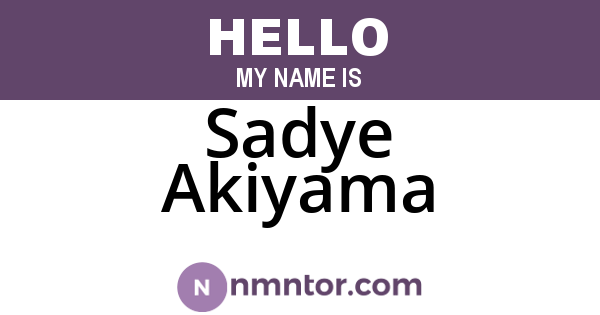 Sadye Akiyama