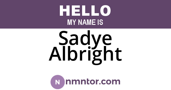 Sadye Albright