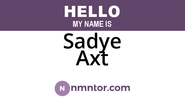 Sadye Axt